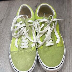 Vans Lime Green and White Sneakers